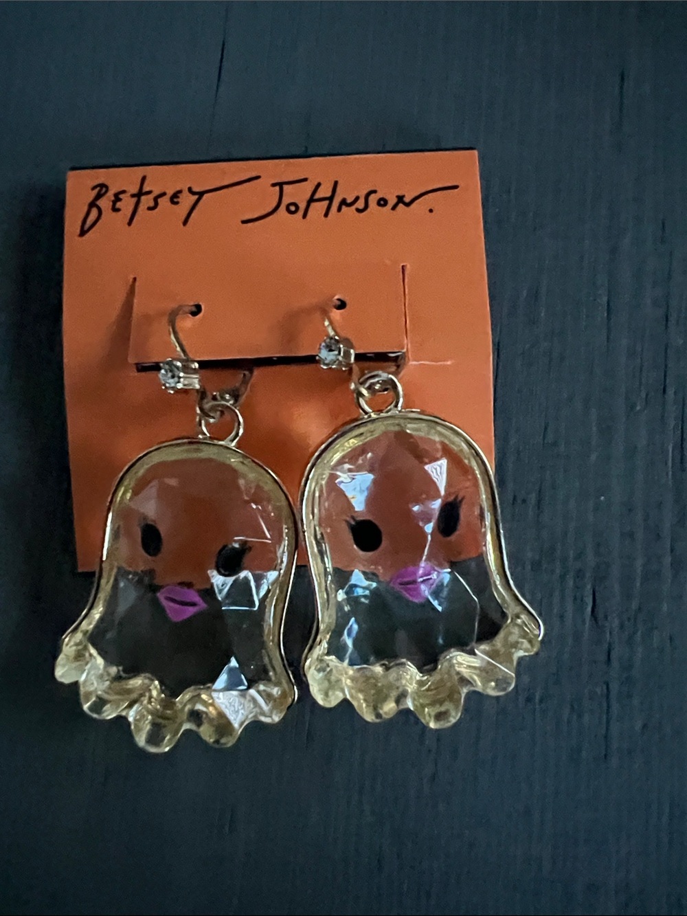 Betsey Johnson Gold Ghost Earrings brand New